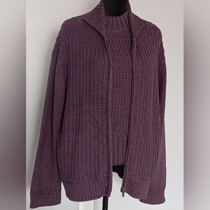 Tommy Bahama zip front sweater and matching tank cowl neck tank